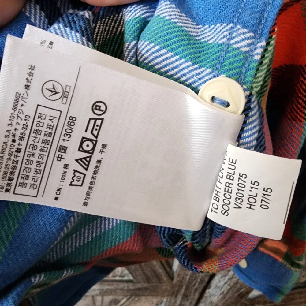 GapKids Blue Plaid Button-up Long Sleeve Heavyweight Flannel Shirt Size 8 Medium